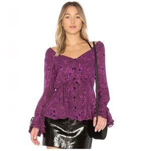 Cinq à Sept Purple Floral Blouse